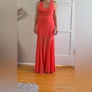 BCBG Max Azria Elegant Coral Maxi Dress